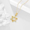URONE Star of David Necklace 925 Sterling Silver Gold Plating