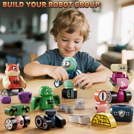 KIZONLY Magnets Robot Building Toys for Kids Ages 3-5 4-8 - 106 PCS Monsters Toys Robot Stacking Building Blocks Set with Storage Box, Creative Learning Christmas and Birthday Gifts for Boys Girls 2-4