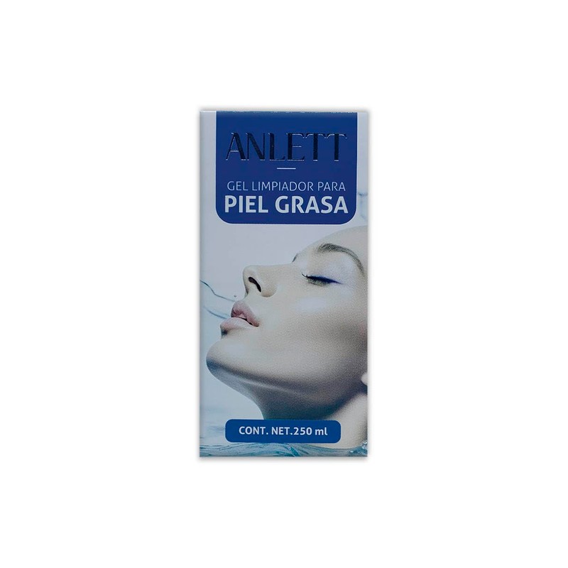 Anlett Gel Limpiador Facial para Piel Grasa, 250ml, Limpieza Profunda
