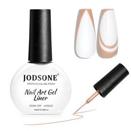 JODSONE 10ml Nail Art Gel Liner Light Nude Gel Nail polish Need U V Lamp Cured Gift for Girls at Home Salon Design