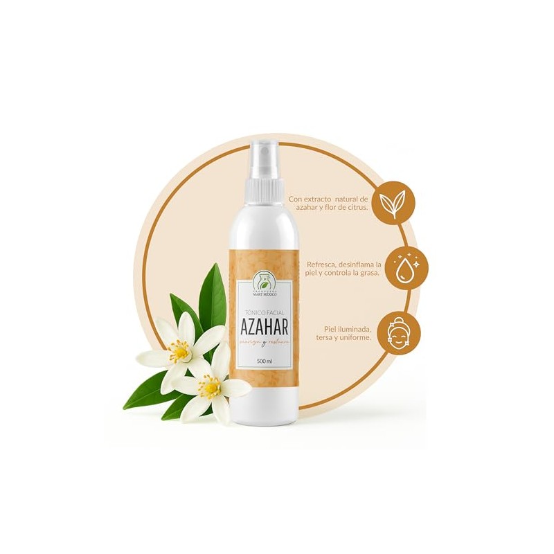 Tónico Facial Hidratante De Azahar 500 Ml Productos Mart Mexico