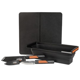 Blackstone Adventure Ready Prep Kit with Cutting Board, Knives & Collapsible Bin