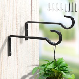 saffruff Pack of 2 14.5 cm Wall Hooks for Hanging Basket, Plant Holder, Hanging Plant Holder Made of Iron for Hanging Plants Outdoors, Plant Wall Hooks, Lantern Hooks