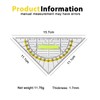 Sporgo Pack of 12 Transparent Plastic Geometry Triangle Protractor with