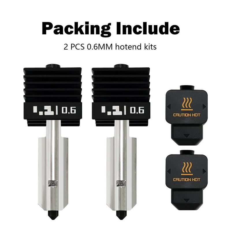 RugooSpink 2PK 0.6MM Hotend for P2S/X2D/H2D/H2S Hotend Hardened Extruder Hot