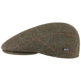 Lipodo Men's Flatcap with Checked Pattern, Lined Wool, Size 49 - 61 cm with Peaked Cap, Autumn / Winter - 59 cm