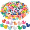 Rachan130 Pcs Mini Ducks Bulk Resin Duck Figurines for Miniature