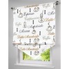 Opaque Roman Blind with Coffee Cup Pattern Roller Blinds Decoration