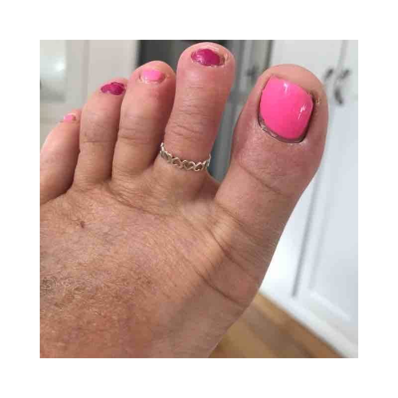 925 Solid Sterling Silver Adjustable Open Heart Toe Ring