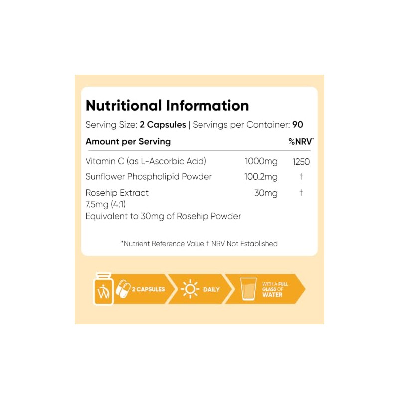 Liposomal Vitamin C Capsules 1000mg - 180 Capsules (3 Months
