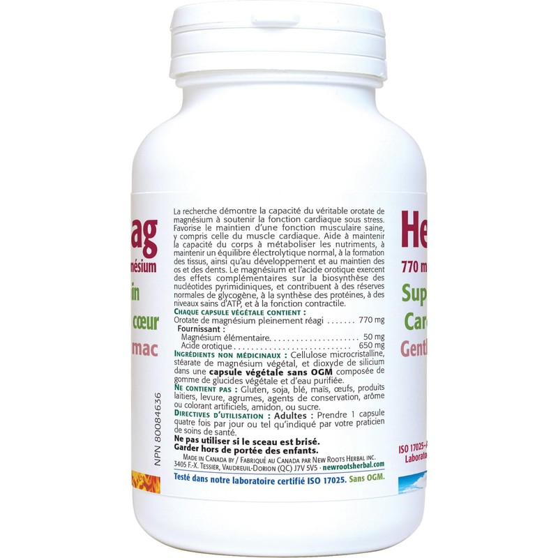New Roots Herbal - Heart Mag, 770mg, 60 Capsules -
