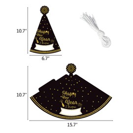 CIEOVO 16 piezas de suministros de sombreros de fiesta de Año Nuevo, 2024, cono, sombreros de víspera de Año Nuevo, sombreros de fiesta novedosos para 2024, suministros de fiesta de cumpleaños