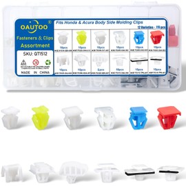 OAUTOO 115pcs fits Honda Acura Body Side Molding Clips Assortment Front and Side Door Exterior Trim Moulding Clip Kit