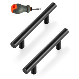 AoutDrr 30 Pack 5 Inch Cabinet Pulls Kitchen Cabinet Handles,Matte Black Cabinet Hardware Stainless Steel Kitchen Drawer Pulls for Cabinets Cupboard,3 Inch Hole Center