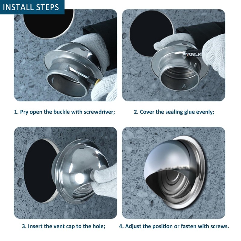 6 inch Wall Air Vent Exterior, Moonjor Black Paint Stainless