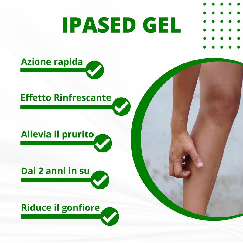 Ipased Gel Dopo Puntura Zanzare, Meduse e Insetti, con Aloe