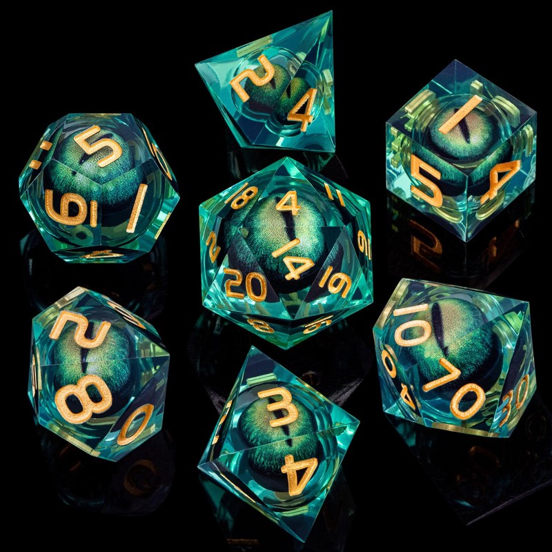 ARUOHHA DND Resin Dice Beholder's Dragon Eye Dice Liquid Core