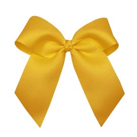 WD2U Girls Large 6" Grosgrain Knotted Hair Bow with Tails on Alligator Clip (Golden Yellow)