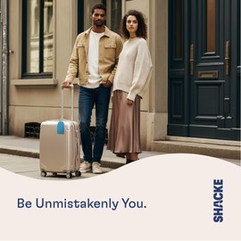 Shacke 2 Luggage Tag for Bags and Suitcases – Flexible Rubber Travel Accessory – Waterproof, Stylish, and Lightweight Bag Identifier with ID Card (Aqua Teal)