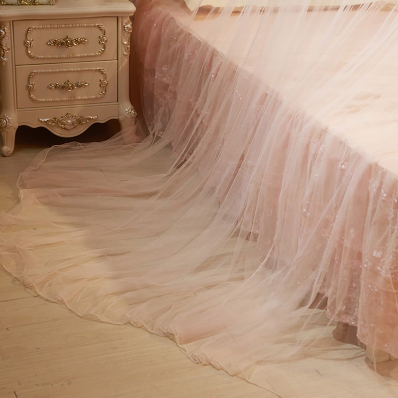 Breathable Round Canopy Lace Princess Style Mosquito Net Bed Curtain