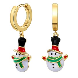 sovesi Small Christmas Earrings for Women, Christmas Snowman, Santa, Bell Drop Dangle Earrings for Women Cute Christmas Huggie Hoop Earrings Xmas Holiday Jewelry