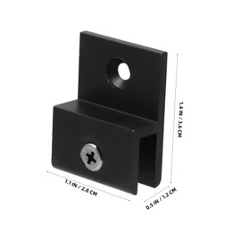 Gadpiparty 6pcs Aluminum Alloy Glass Clamp Bracket for Wall Mounting Black Mirror Clips for Glass Shelves and Signs Durable Support Clips for Fixed and Shower Doors