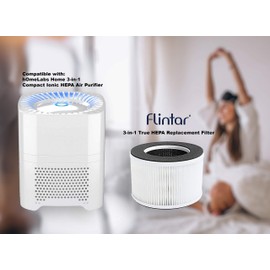 Flintar True HEPA Replacement Filter, Compatible with hOmeLabs Home 4-in-1 Compact HEPA Air Purifier HME020020N Only, AKJ050GE, 2-Pack