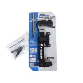 Panaracer BMP-N21AGF2-B Air Pump, Variable Mini Floor Pump, Compatible with Schrader and Presta Base, Foot Step Equipment, Bottle Base Bracket, English Clip Included, Black