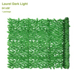 FLORALEAF Artificial Faux Ivy Privacy Fence Screen Hedges Trellis Leaves Panels Vine Decoration Natural Looking for Outdoor ActiveDecor, Garden, Yard, Light Green Laurel Leaf 4'x8'