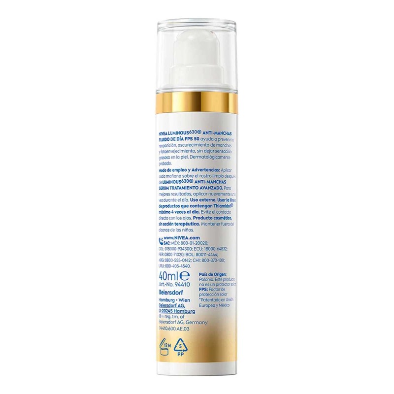 Fluido Cellular Luminous 630 Antimanchas Fps 40ml Nivea Todo Tipo