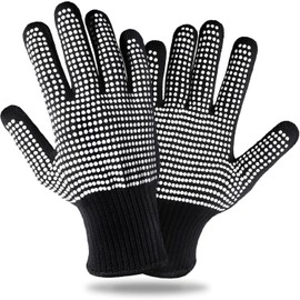 IYASA White Heat Protectant Glove with Silicone Bumps for Hair Styling, Curling