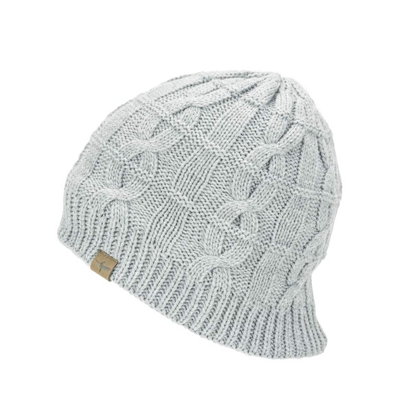 SEALSKINZ Unisex Waterproof Cold Weather Cable Knit Beanie, Grey Marl, XX-Large