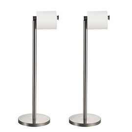 BGL - Soporte para papel higiénico, níquel cepillado, paquete de 2 unidades de pie en el piso, soporte para pañuelos con rollos de papel de almacenami