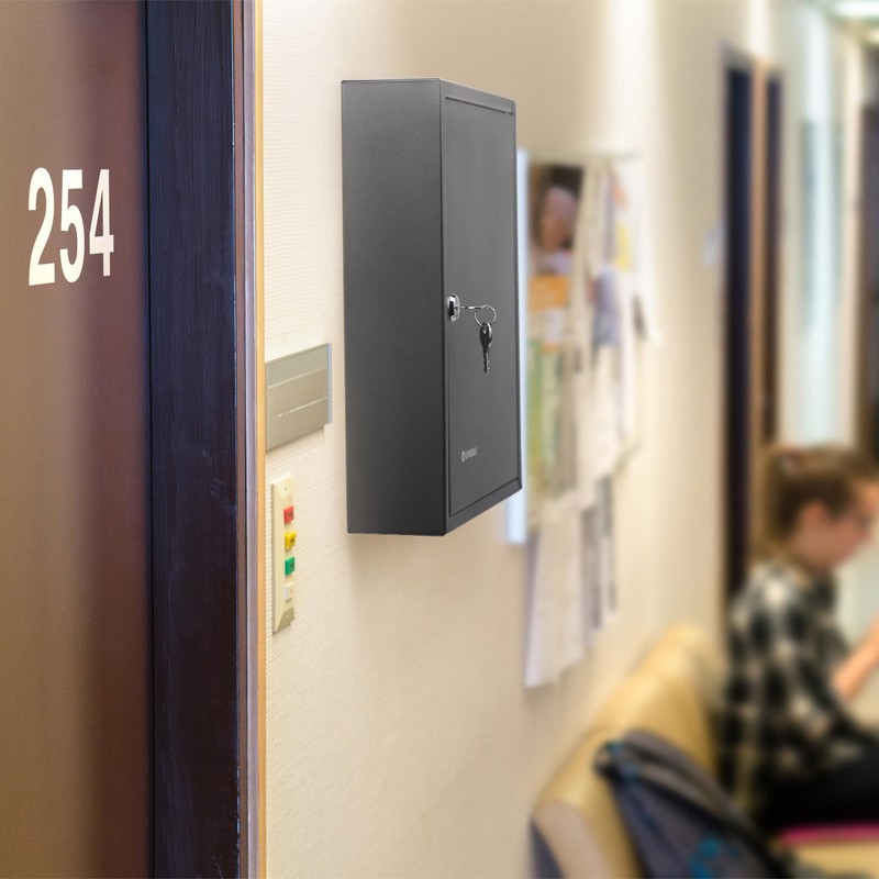 Barska Adjustable Key Cabinet Lock Box with Colorful Key Tag