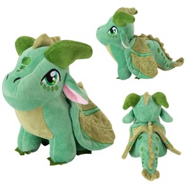 TOLLION Cuddly Soft Plush Wings Dragon Plush Toy Dragon Stuffed Animals Pterosaur Plush Flying Dragon Pillow Plushies Gifts for Fans Adults Kids Boys Girls Toys,12 Inches (Green)