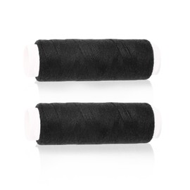 Sewing Thread - TRACOMPAN 2PCS Black Cotton Threads | Sewing Machine String for All Fabrics | Strong Black Thread for Hand/Machine Stitching | Strong Polyester Pro Threads