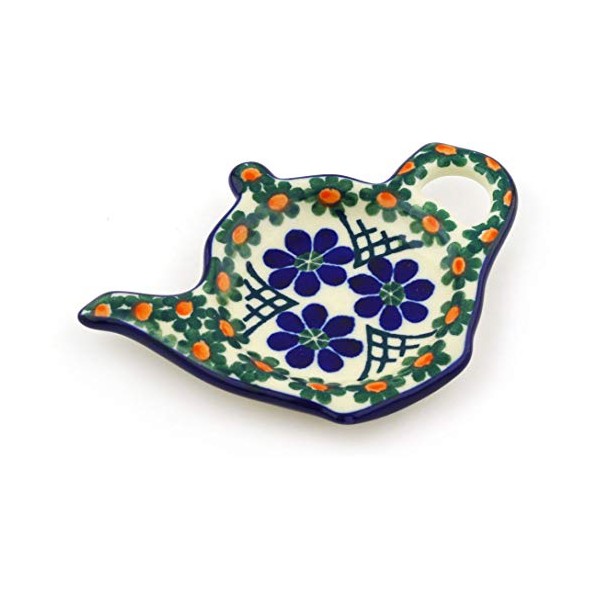 Polish Pottery 4Â½-inch Tea Bag or Lemon Plate made by