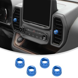Linskip Aluminum Vent Knob Covers Compatible with Ford Bronco Sport 2021 2022 2023 2024, Dash Air Vent Knob Trim Kit for Ford Bronco Sport Interior Accessories(Blue)