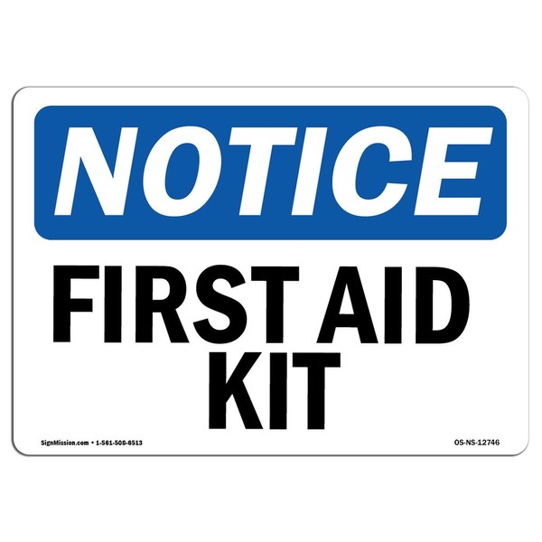 SignMission OSHA Notice Signs - First Aid Kit | Decal