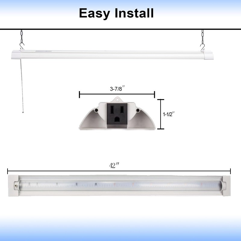 ENATECLITE 42W Hanging Plant Light for Indoor with Chain Switch