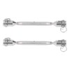 2PCS M8 Thread Stainless Steel Turnbuckle Wire Rope Tensioner Marine