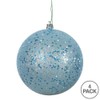 Vickerman 4.75" Plastic Ball Ornaments in Sequin Baby Blue (Set