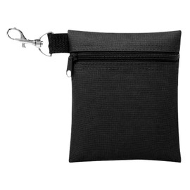 Watlikeup Golf Tee Pouch,1PCS Black Zipper Golf Ball Bag,Golf Tee Bag Pouch with 360° Rotatable Hook,Golf Valuables Pouch Storage for Valuables and Golf Accessories