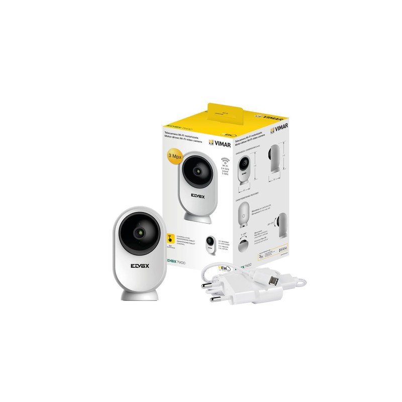 VIMAR 46239.036C Indoor WiFi Camera Colour App Monitoring Micro SD