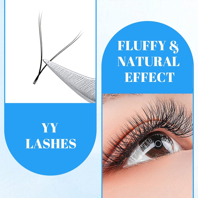 GEMERRY YY-Shaped Volume Eyelashes, Pre-Fanned 2D, 4D Eyelashes, Y Lashes,