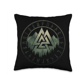 Valknut Symbol Wotan Knot Norse Mythology Viking Throw Pillow