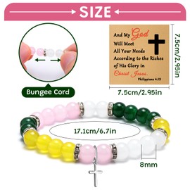 Gfhzdmf Christian Gifts for Women Faith Beaded Bracelet Inspirational Religious Gifts for Women Daughter Granddaughter Sister Friend Niece Scripture Bible Verse Jewerly Bracelets with Card