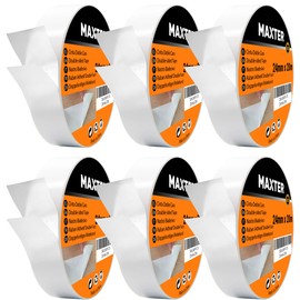 Double-Sided Tape Extra Strong Transparent Thin Double Sided Tape Strong 24 mm x 20 m (6 Rolls = 120 m)