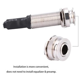 Endpin Socket, Endpin Socket Adapter Piezo Pickup Audio Endpin Socket for Acoustic Guitar Built-in Rod Piezo Pickup 6.35mm Output 2.5mm Input Guitar Parts