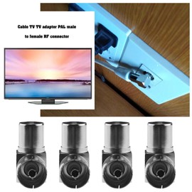 ECSiNG 4Pcs PAL Male to Female Connector RF Coax TV Antenna Right Angle Adapter TV Aerial Antenna Cable Converter Accessories for Receivers TV Sets Radios